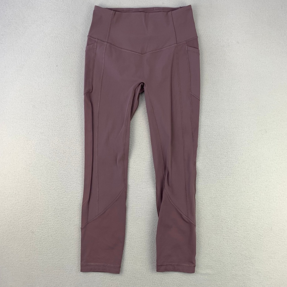 Lululemon All The Right Places Leggings Women 6 Purple Athletic Pockets‎ Crop